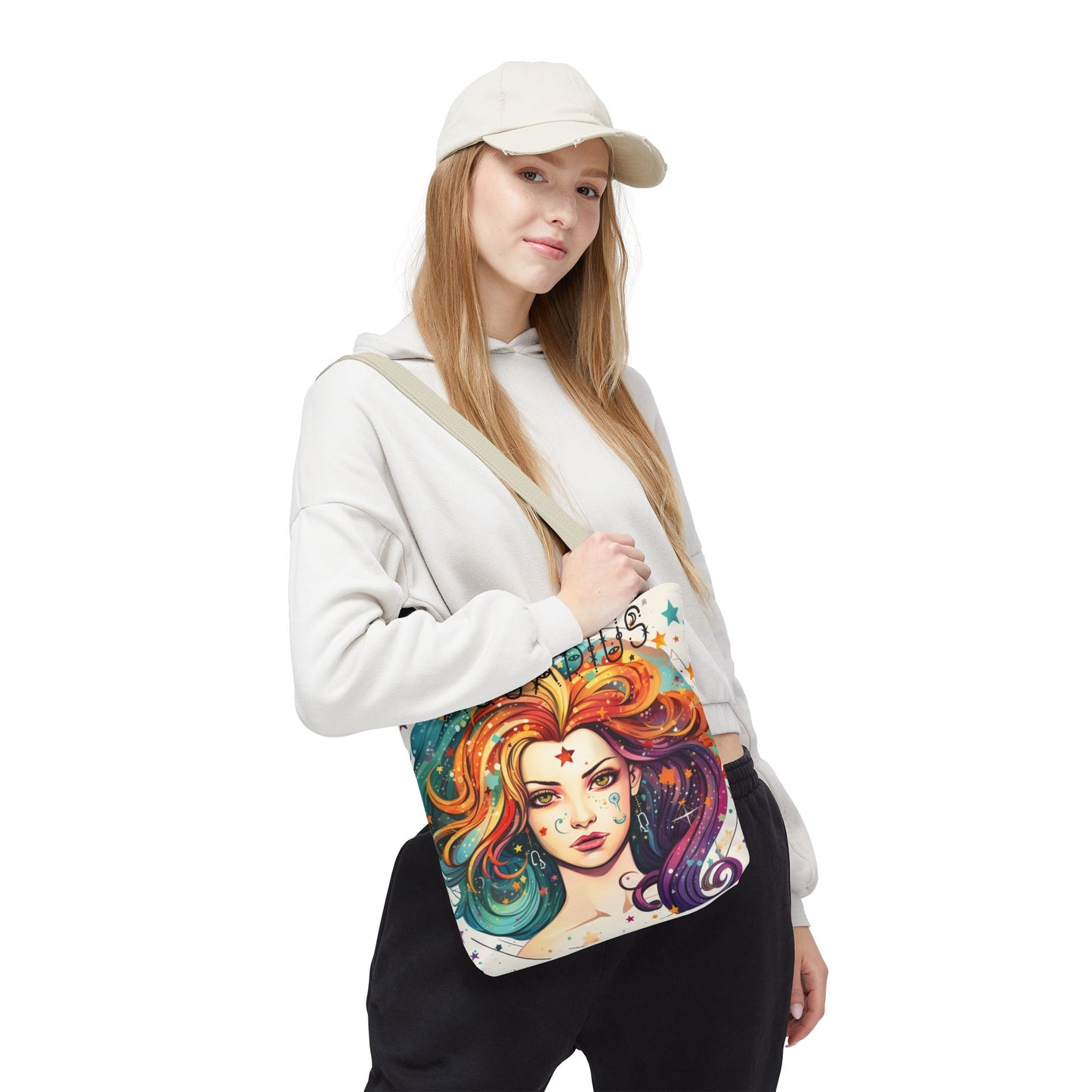 Aquarius Tote Bag with Colorful Astrology Design, Star Sign Bag, Zodiac Gift, Astrology Lover Tote, Personalized Birthday Present