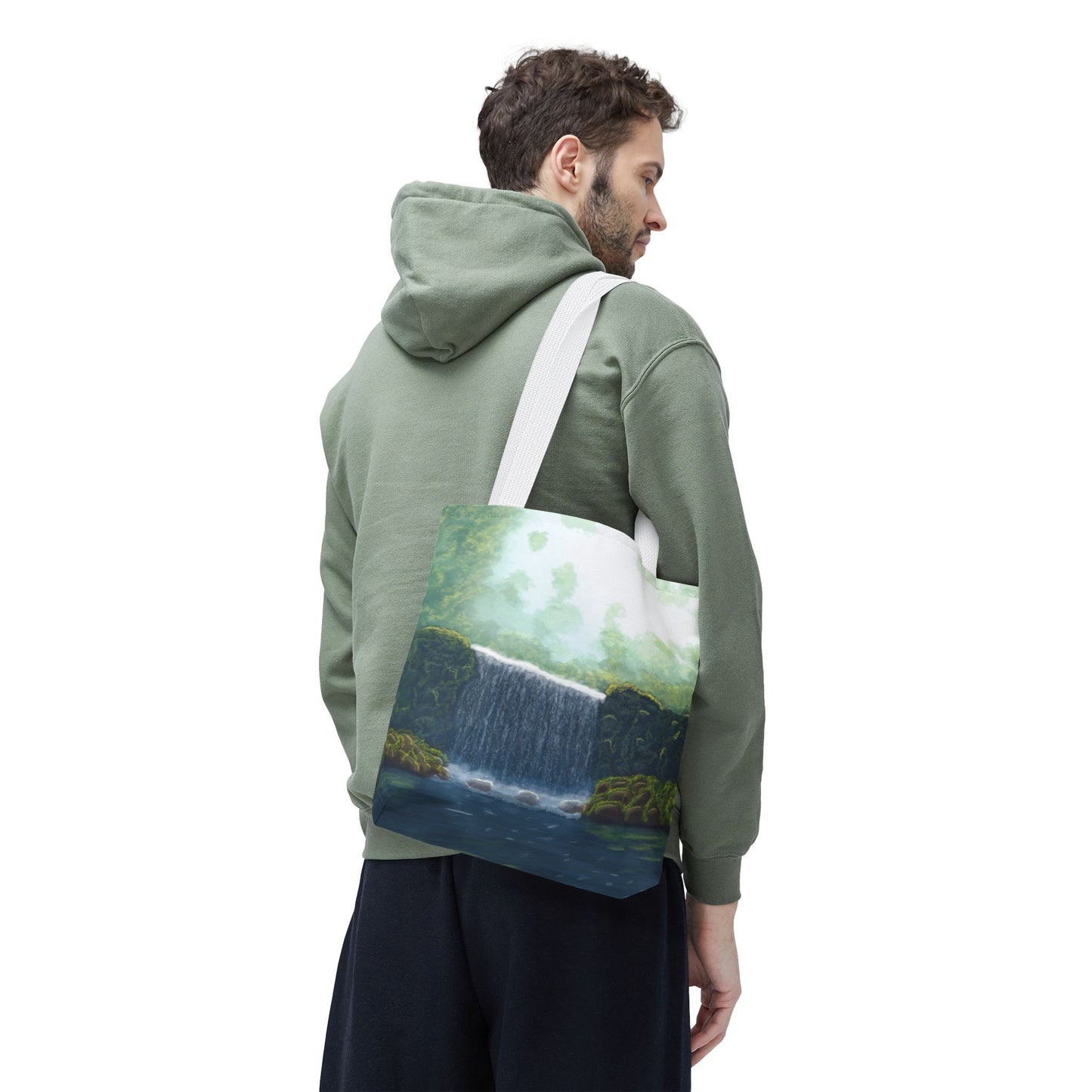 Secret Waterfall Tote Bag, Nature Lover Gift, Reusable Shopping Bag, Stylish Beach Bag, Gift for Hikers, Travel Bag