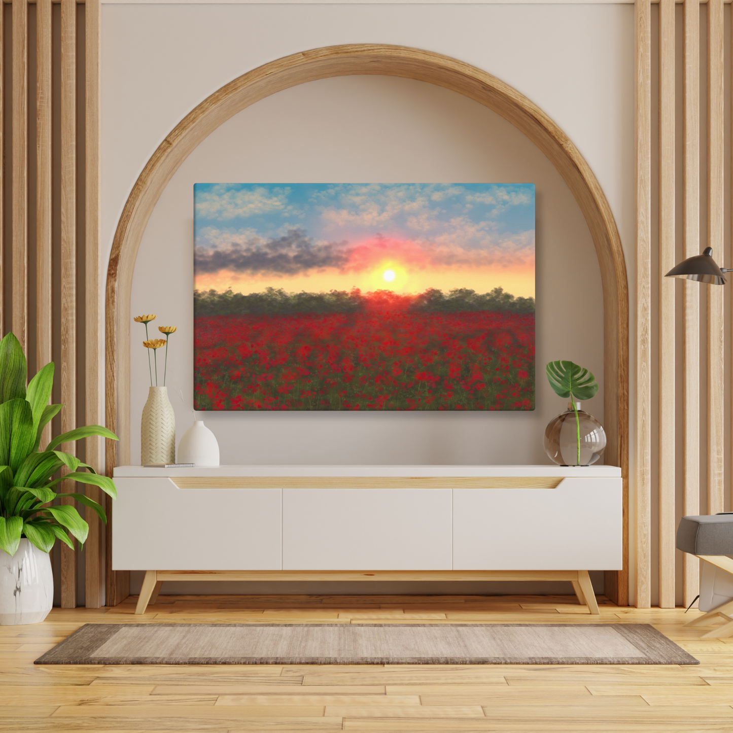 "Field Of Flowers" Hand Stretched Canvas Painting Print