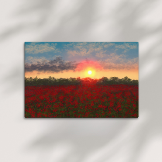"Field Of Flowers" Hand Stretched Canvas Painting Print
