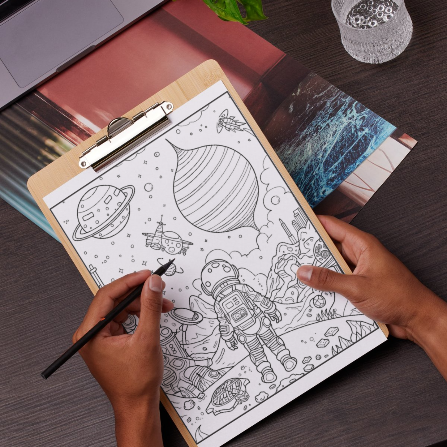 Doodles In Outer Space: A fun magical coloring book