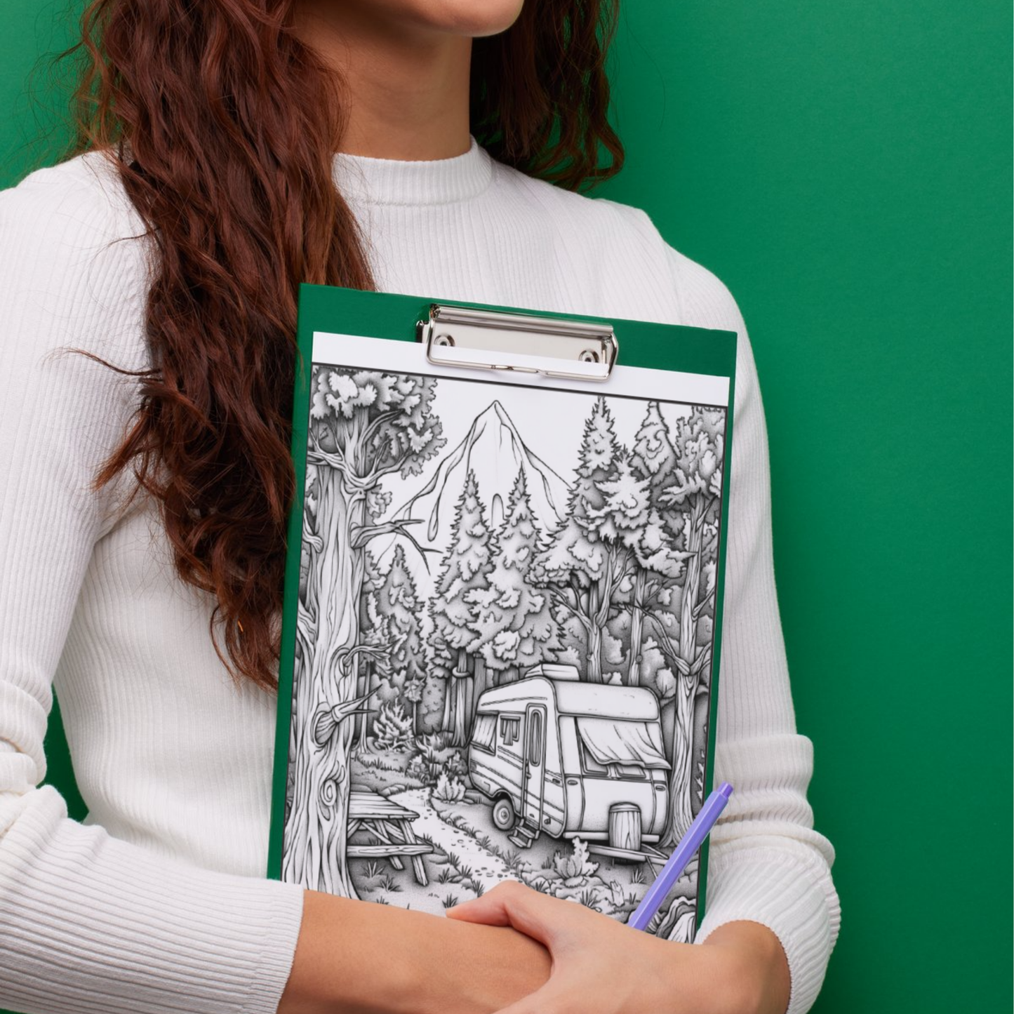 Enchanted Camping: Cozy adult coloring book