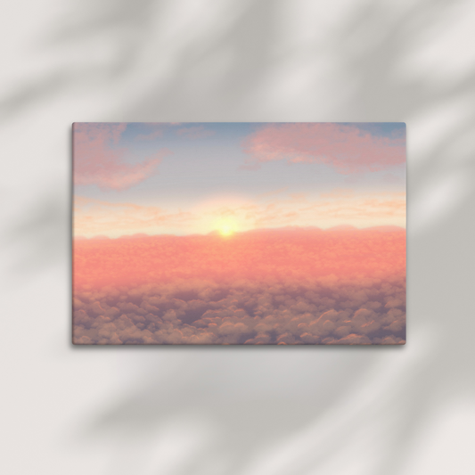 "Sunrise Above The Clouds" Hand Stretched Canvas Painting Print