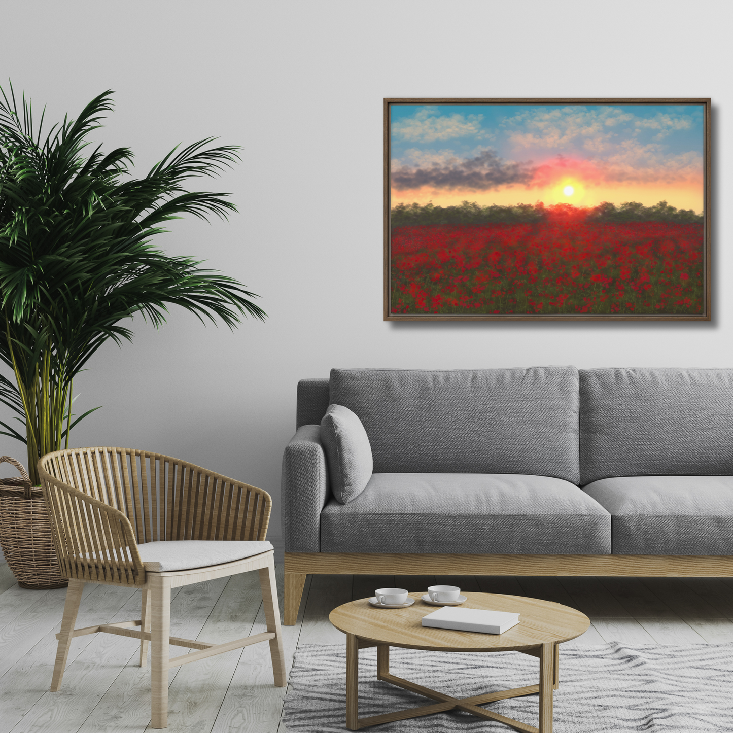 "Field Of Flowers" Painting Framed Canvas Print