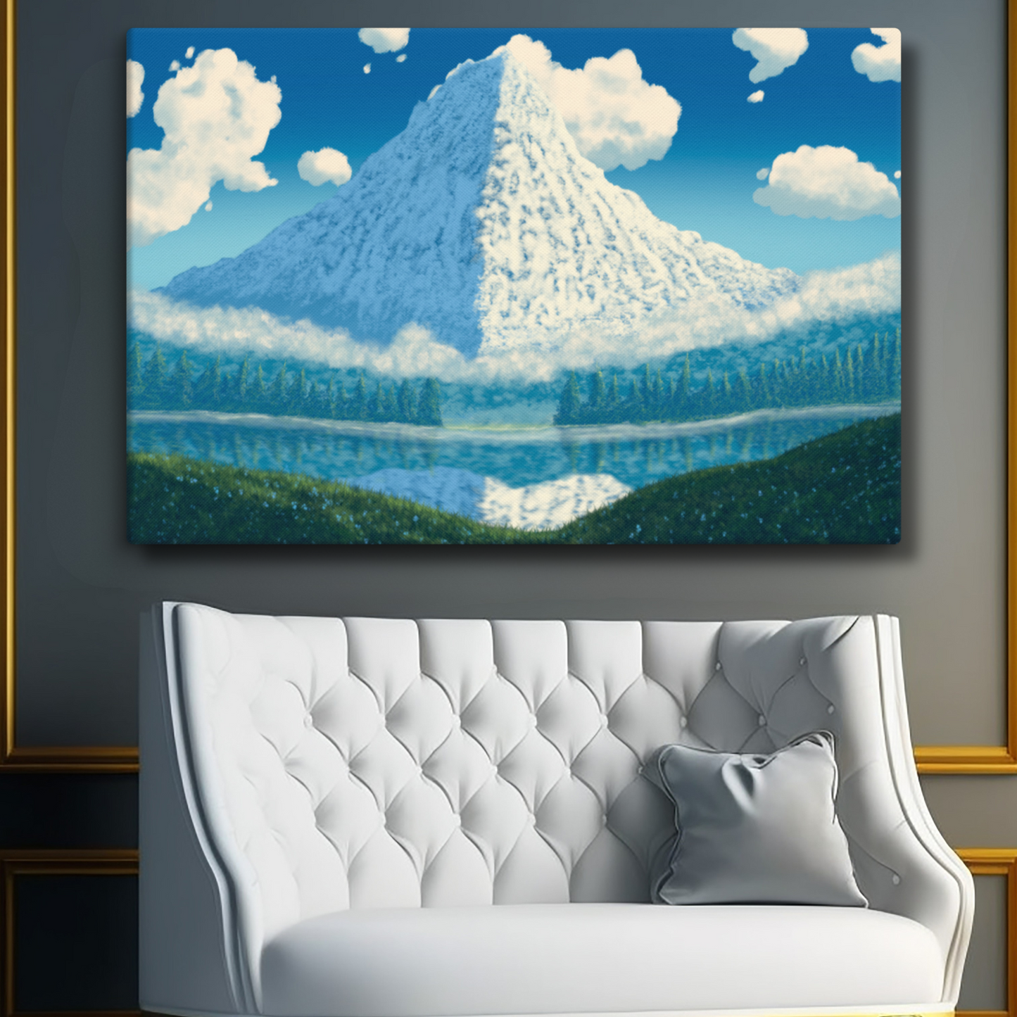 "Mountain View" Hand Stretched Canvas Painting Print