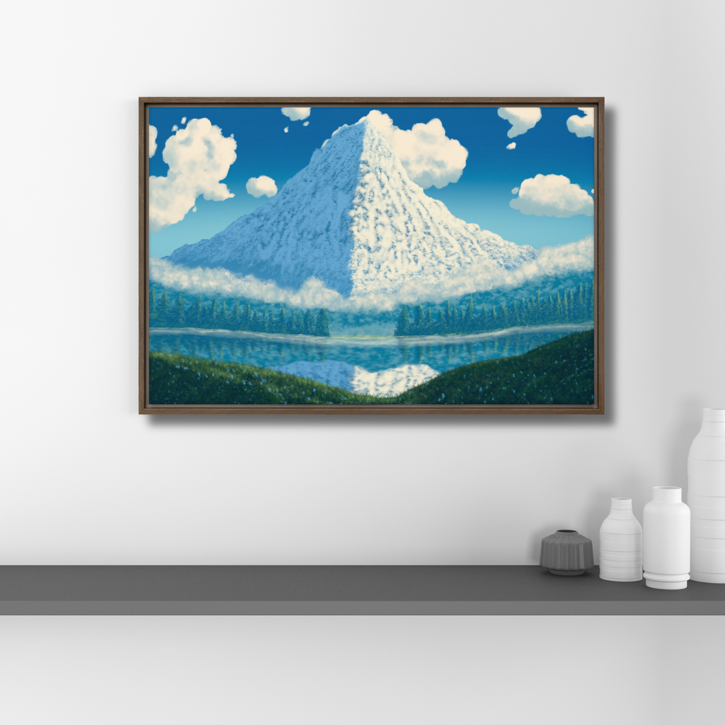 'Mountain View" Framed Canvas Print