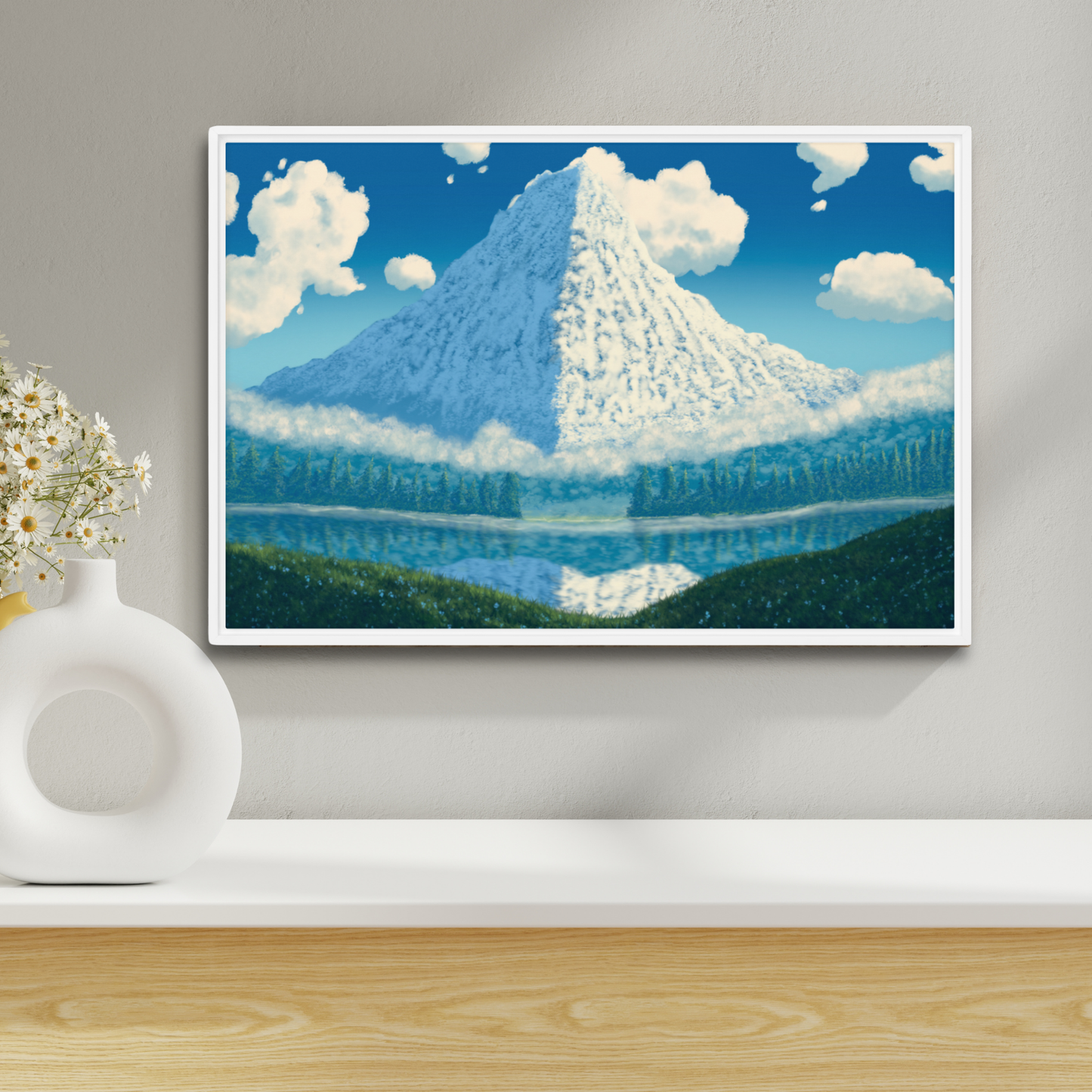 'Mountain View" Framed Canvas Print
