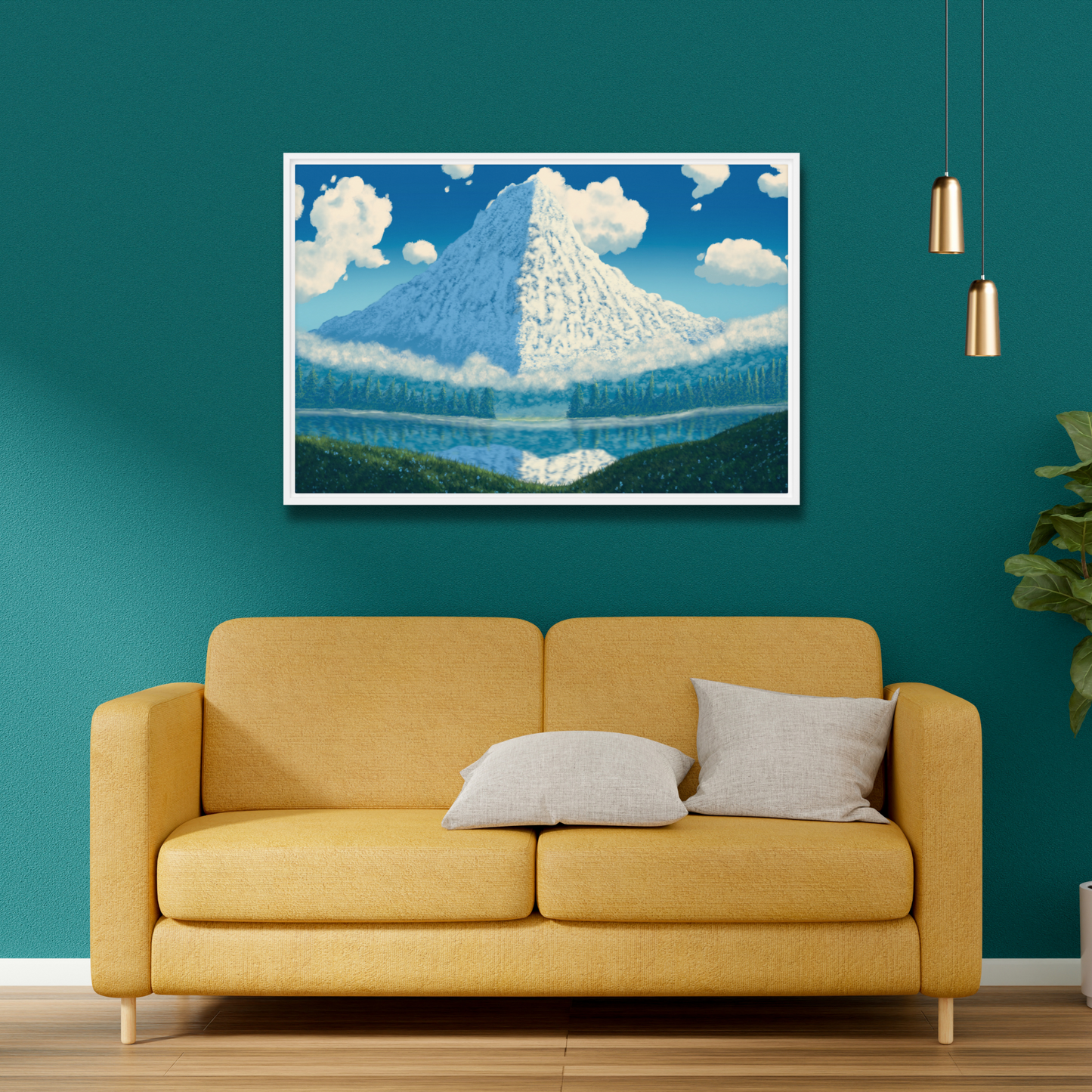 'Mountain View" Framed Canvas Print