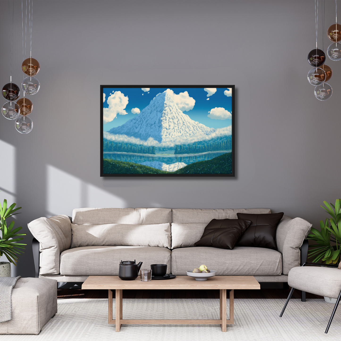 'Mountain View" Framed Canvas Print