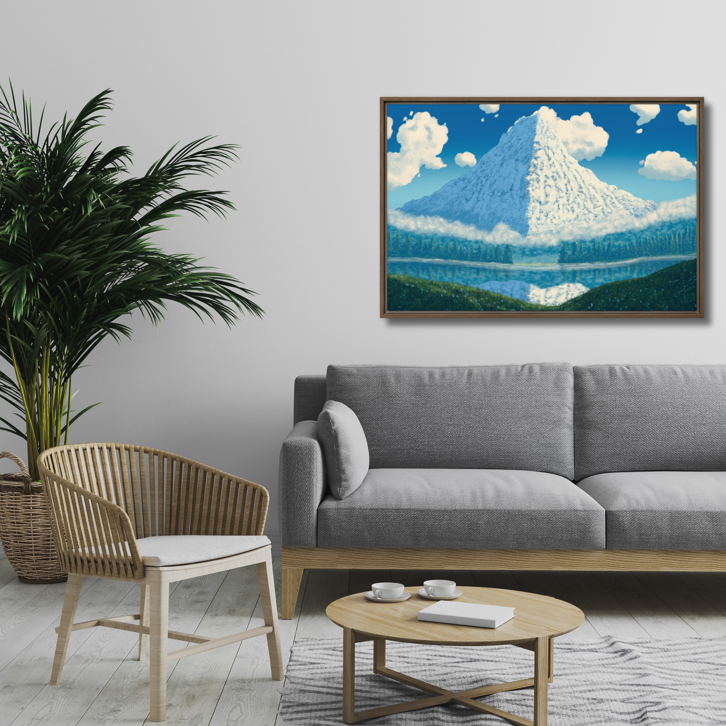 'Mountain View" Framed Canvas Print