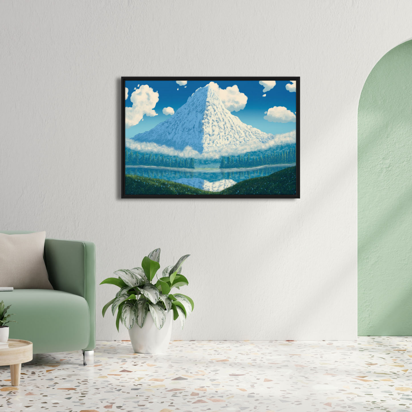 'Mountain View" Framed Canvas Print