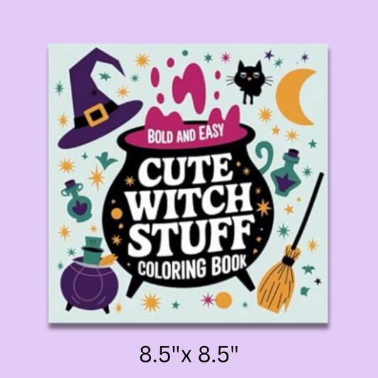 Bold And Easy Cute Witch stuff: Bold And Easy Halloween Coloring Book